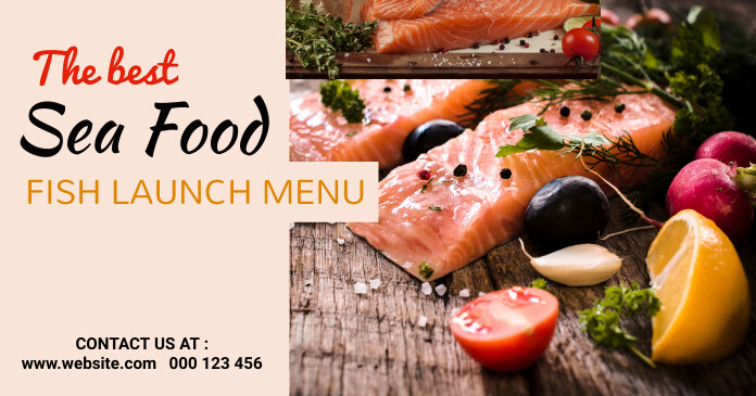 Sea food,seafood,menu Facebook Gedeelde Prent template