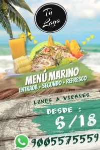 SEA FOOD MENU Poster template