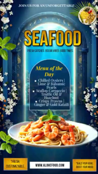 Niebieski Seafood Promotion Instagram Story Template