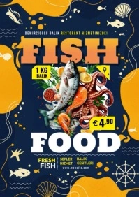 Sea Food Restaurant Flyer Template A4