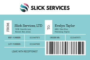 Sea Green Modern Shipping Label Template Tatak