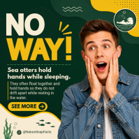 Sea Otters Fun Facts Instagram Post template