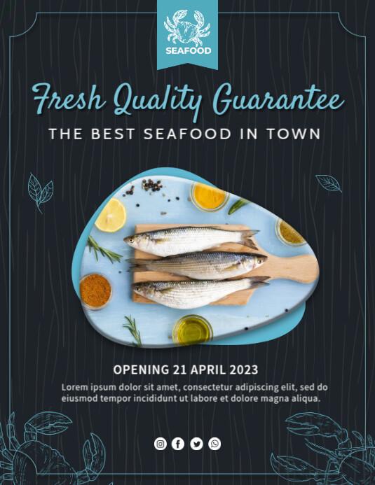 Fish Advertisement Script Seafood Ads Template | PosterMyWall