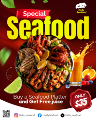 Rouge Seafood Promotion Instagram Portrait Template