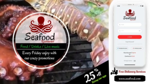 สีขาว Seafood Restaurant Promotion Facebook Cover Video Template