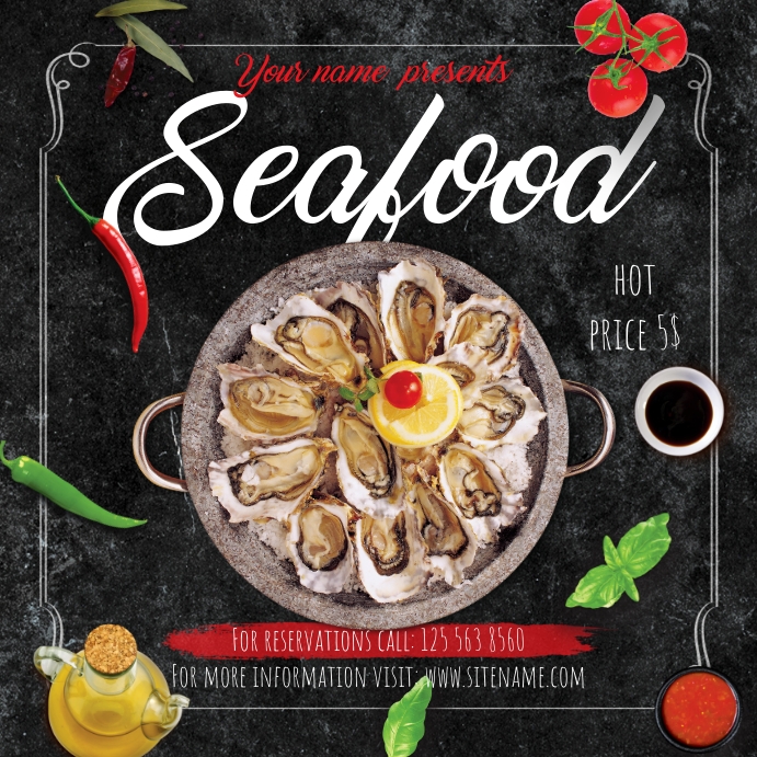 Seafood Instagram 帖子 template