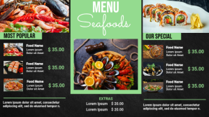 Seafood digital menu template
