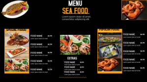 Seafood digital menu Template