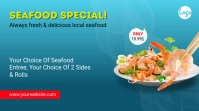 Seafood Fish Restaurant Menu Twitter post template