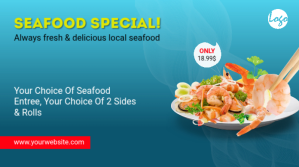 Seafood Fish Restaurant Menu Twitter post template