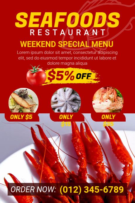 Seafood Menu Poster Template | PosterMyWall