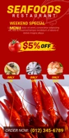 Seafood Menu Roll Up Banner Roll-up-Banner 3 x 6 Zoll template