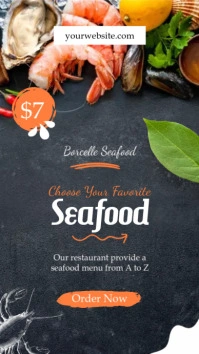 seafood menu template Historia de Instagram