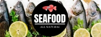 Seafood Offer with Fish Pattern Template Face Portada de Facebook