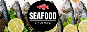 Negro Seafood Offer with Fish Pattern Template Face Facebook Cover Photo