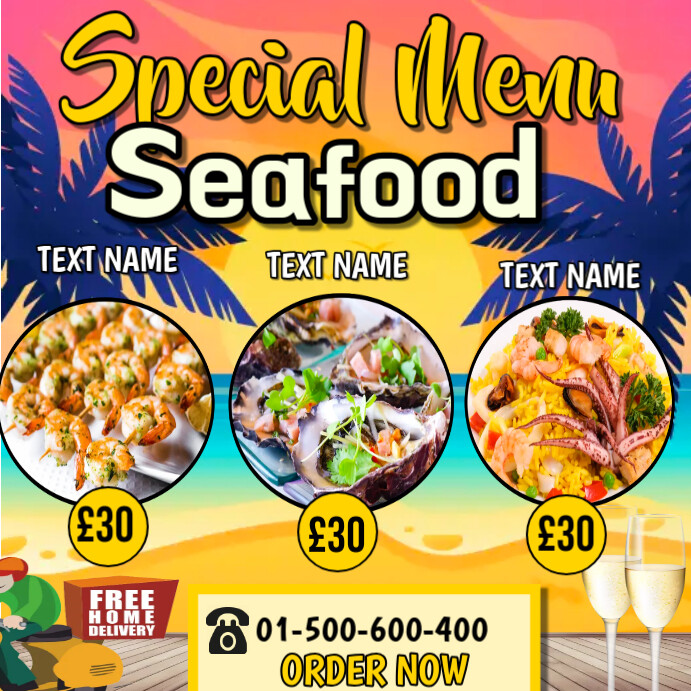 Copy of Seafood online promotion template | PosterMyWall
