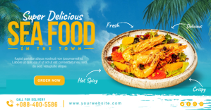 Seafood Promotion Facebook Ad Banner template
