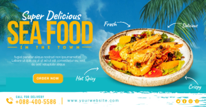 Seafood Promotion Facebook Shared Post template