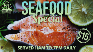 Seafood Restaurant Special Template Tampilan Digital (16:9)
