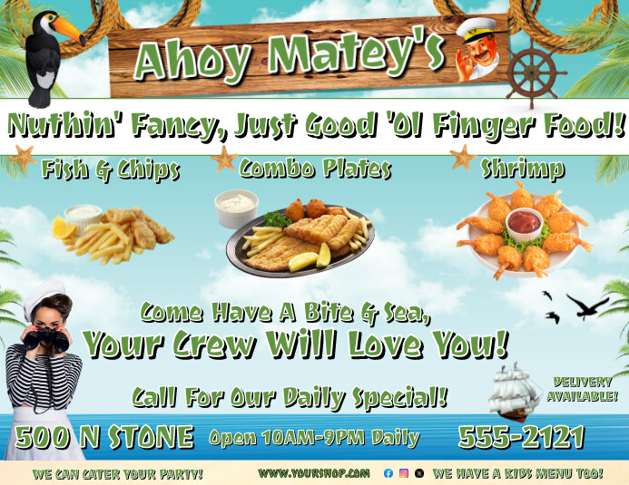Seafood Shop Ad Flyer Template | PosterMyWall