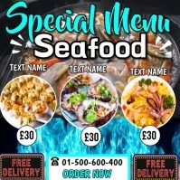 Seafood special menu design video Instagram Post template