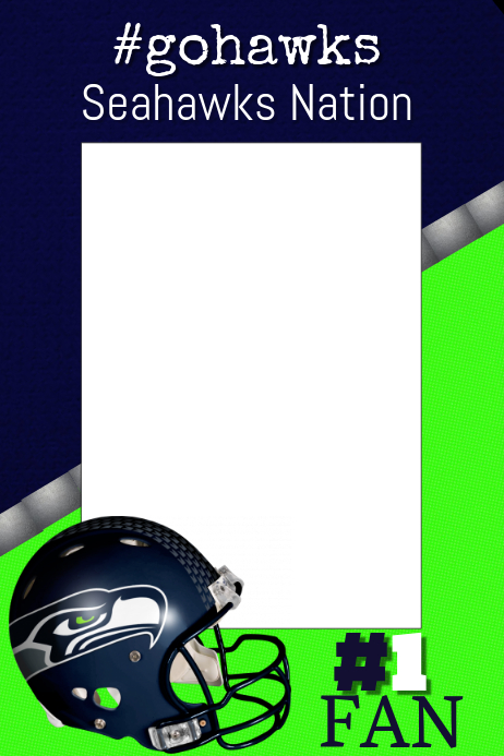 Seahawk Photo Prop Seahawks Football Photo Prop Frame Template | PosterMyWall