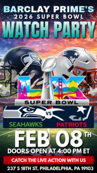 Seahawks vs Patriots : Super Bowl LX Watch Party Instagram Story template