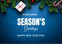 Season's greetings Postcard template