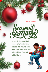 White Season's Greetings Poster Template