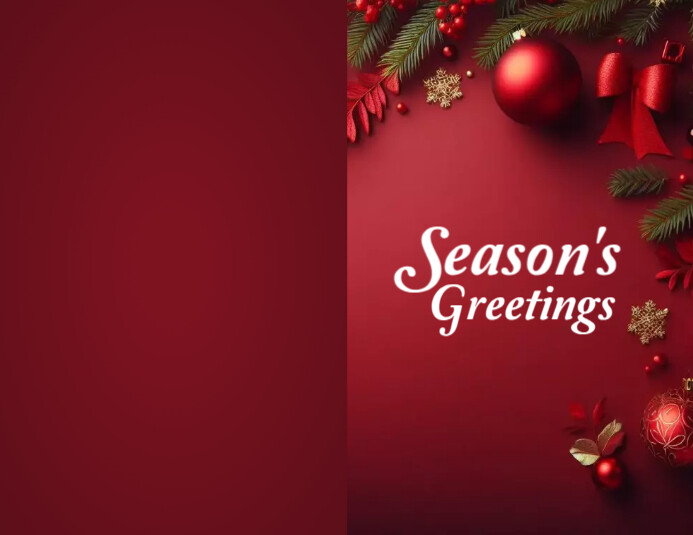 Greeting Card Back Example Copy of Season's GReetings Greeting Card Back Cover | PosterMyWall