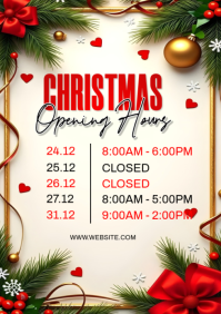 Branco Christmas Opening Hours A4 Template