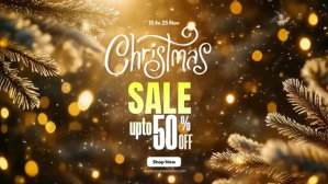Seasonal Holiday Big Winter Discount Event Digitalanzeige (16:9) template