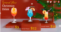 Seasonal Menu Christmas Drink Banner ภาพที่แชร์บน Facebook template