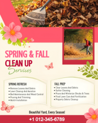 Желтый Spring and Fall Clean Up Services Instagram Portrait Template