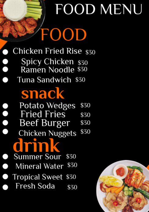 Plantilla de Secial food menu | PosterMyWall