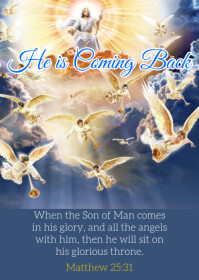 Second coming Bible Verse A6 template