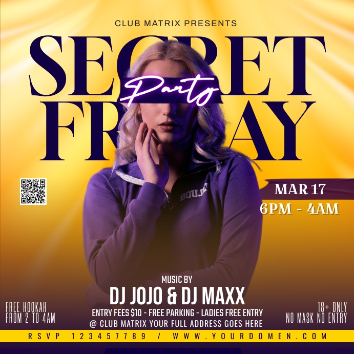Plantilla de Secret friday party | PosterMyWall