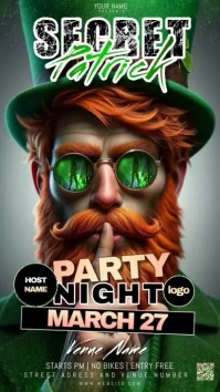 SECRET SAINT PATRICK PARTY DESIGN TEMPLATE Instagram Story