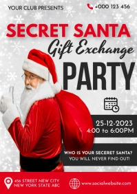 secret sant, santa party,event, christmas 2024 A5 template
