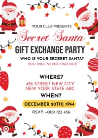secret sant, santa party,event, christmas 2024 A1 template