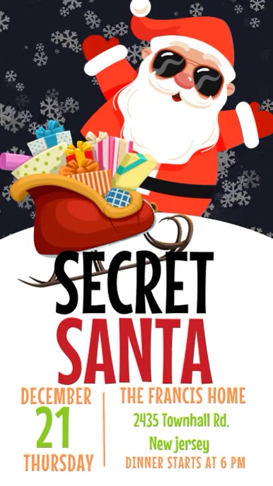 secret santa, merry christmas instagram story template