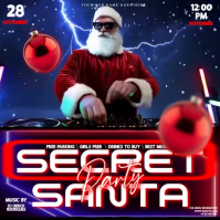 Secret Santa Christmas Party Event ad Isikwele (1:1) template