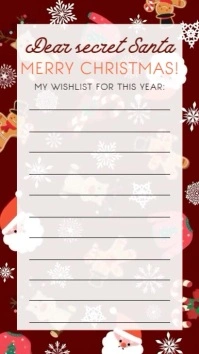Secret santa Christmas wishlist design template Instagram Story