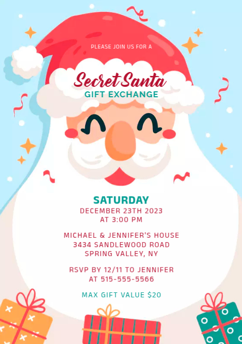 secret santa Template | PosterMyWall