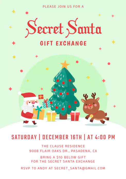 secret santa Template | PosterMyWall