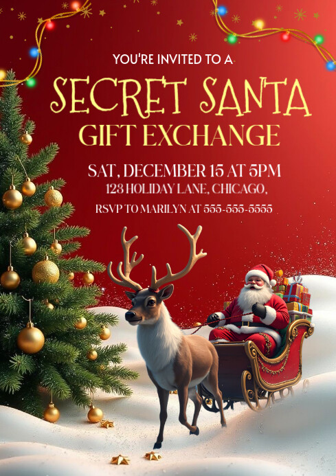 secret santa Template | PosterMyWall