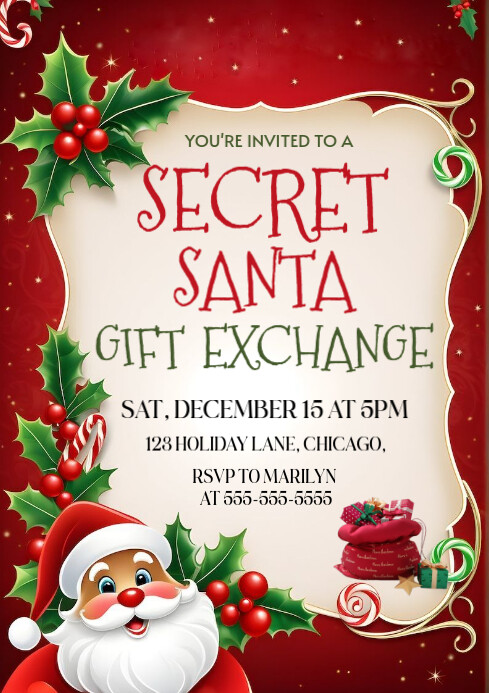 secret santa Template | PosterMyWall