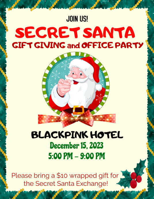 Secret Santa Flyer (US-Letter) template