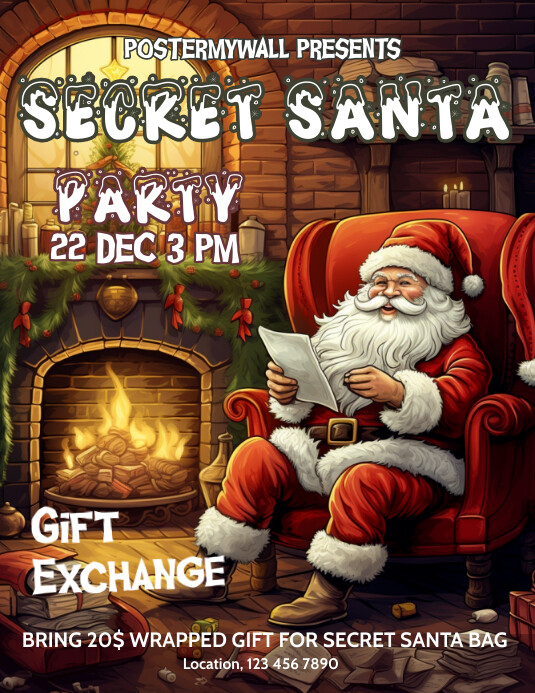 Secret Santa Template | PosterMyWall