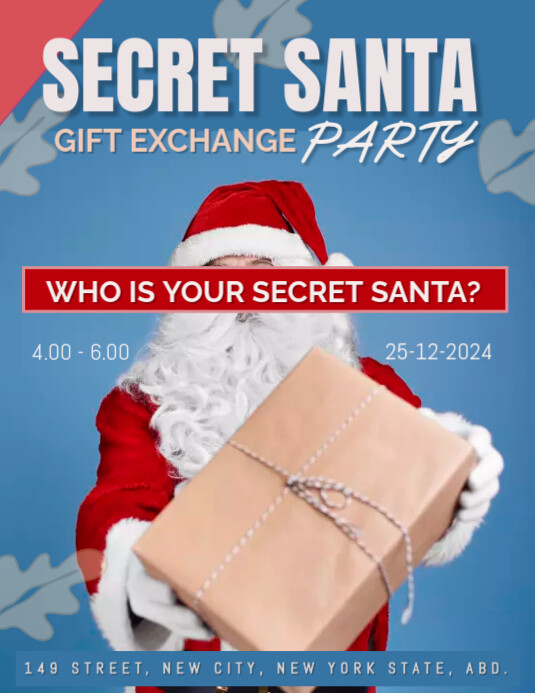 SECRET SANTA Template | PosterMyWall